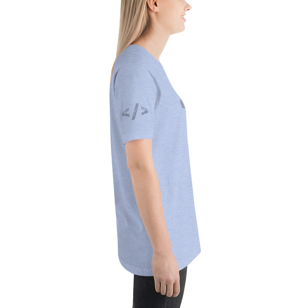 Culture of code in ASCII characters - Short-Sleeve Unisex T-Shirt (black text) by DarkByteGear