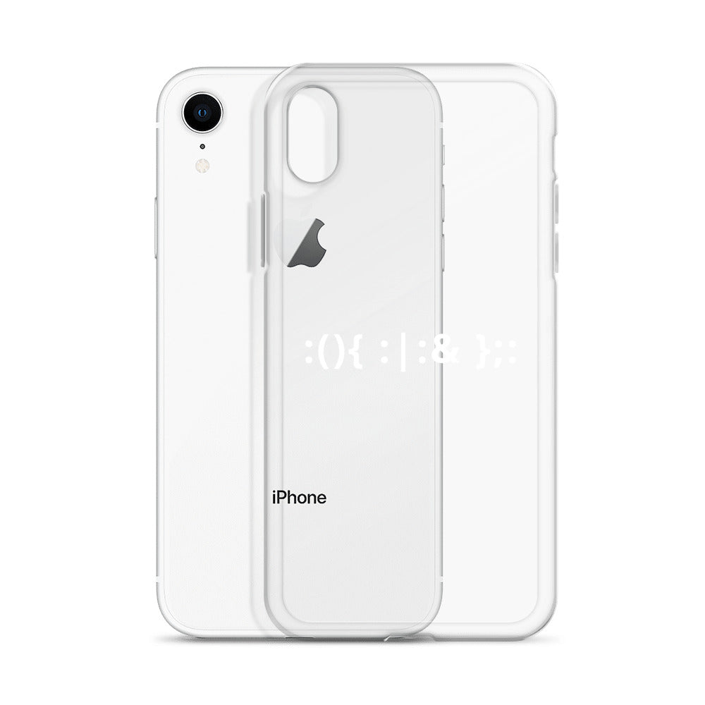 Linux Hackers - Bash Fork Bomb - White Text iPhone Case by DarkByteGear
