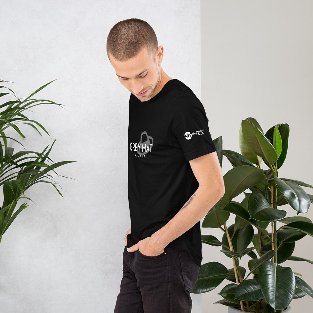 Grey Hat Hacker - Short-Sleeve Unisex T-Shirt by DarkByteGear