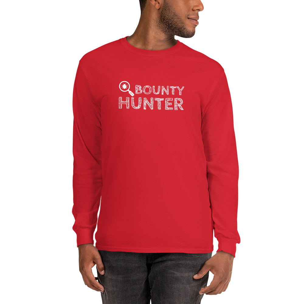 Bug bounty hunter - Long Sleeve T-Shirt (white text) by DarkByteGear