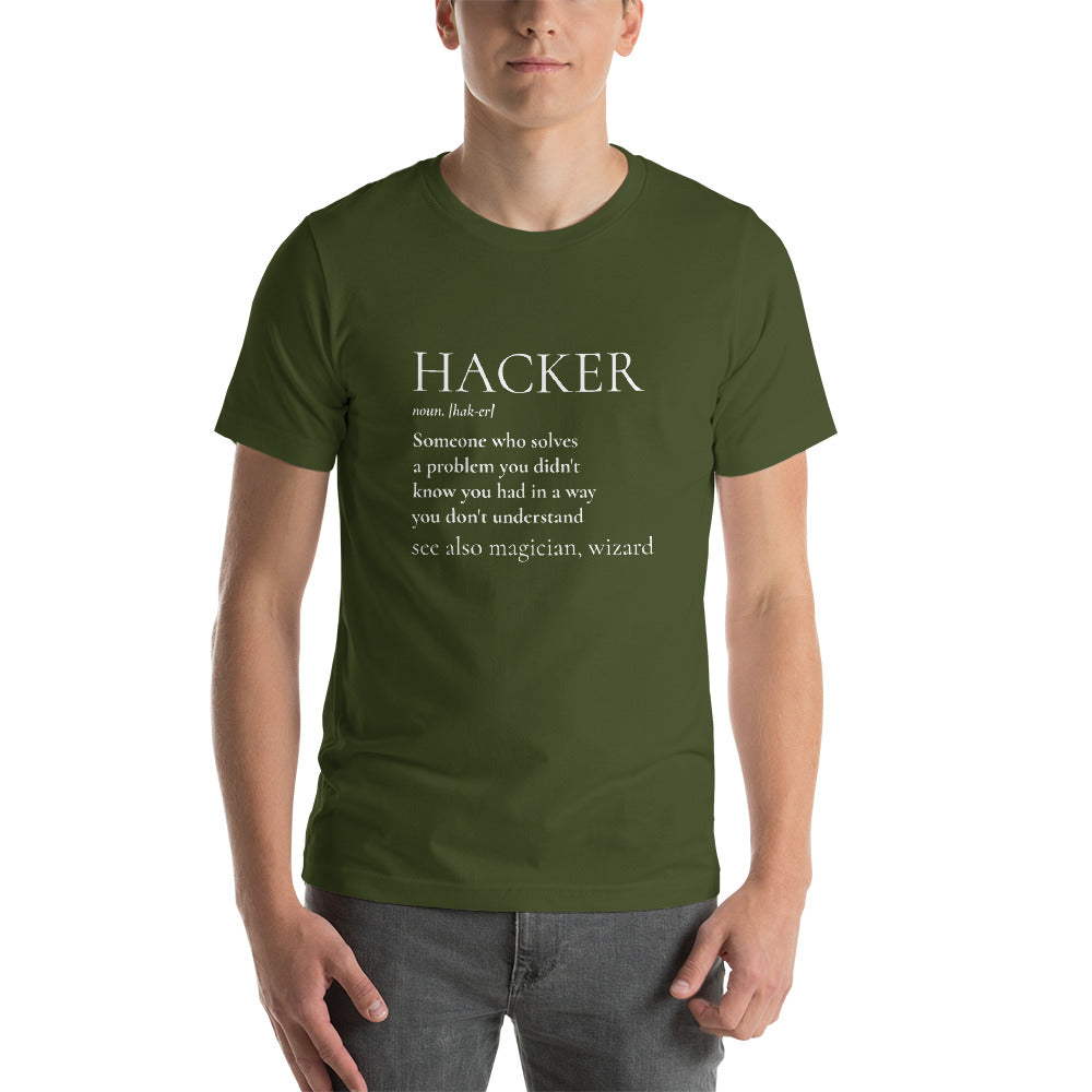 HACKER noun. [hak-er] - Short-Sleeve Unisex T-Shirt by DarkByteGear