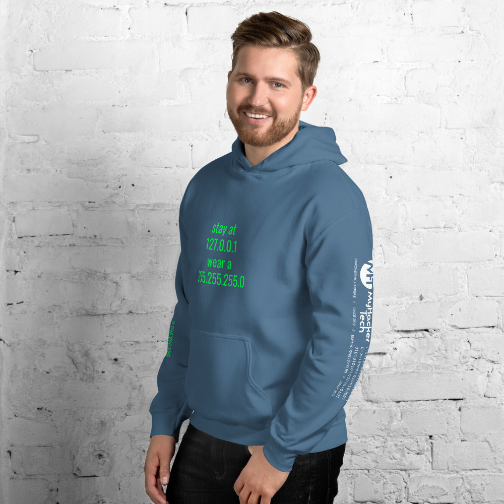 stay at at home, wear a mask - Unisex Hoodie (with all sides design) by DarkByteGear