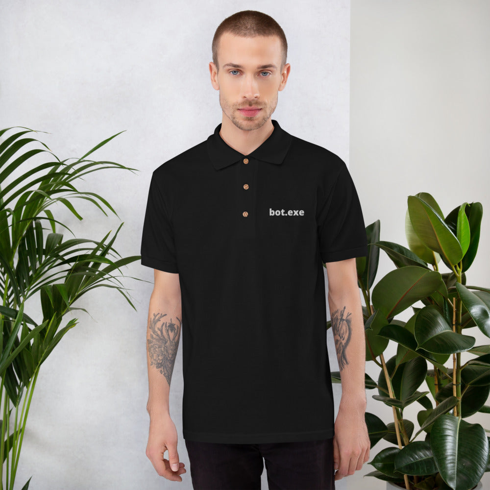 bot.exe - Embroidered Polo Shirt by DarkByteGear