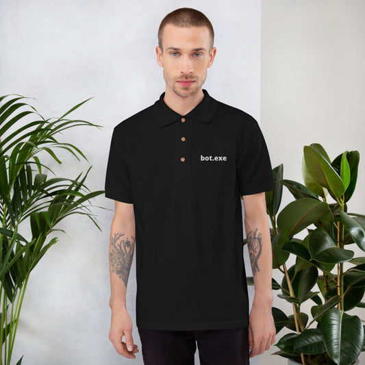 bot.exe - Embroidered Polo Shirt by DarkByteGear