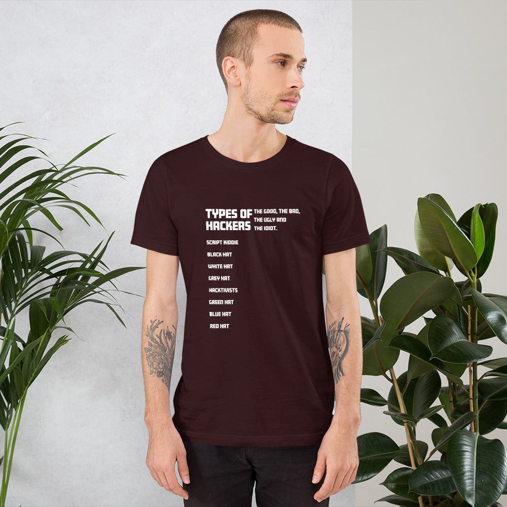 Types Of Hackers - Short-Sleeve Unisex T-Shirt by DarkByteGear
