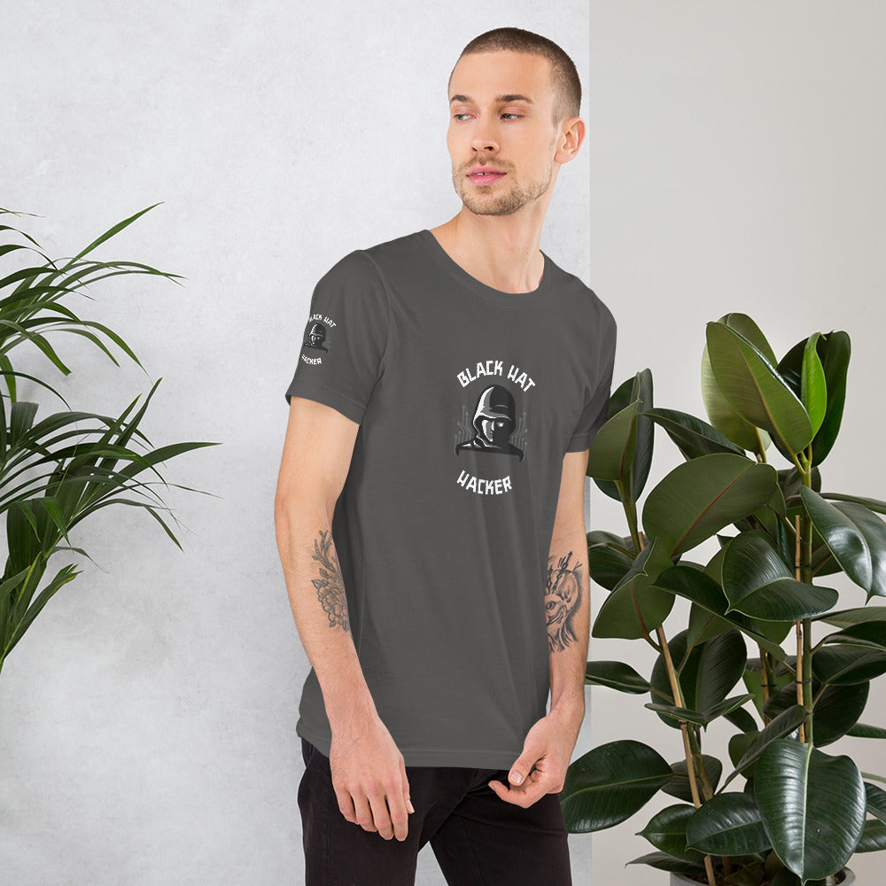 Black Hat Hacker - Short-Sleeve Unisex T-Shirt (print on all sides ) by DarkByteGear
