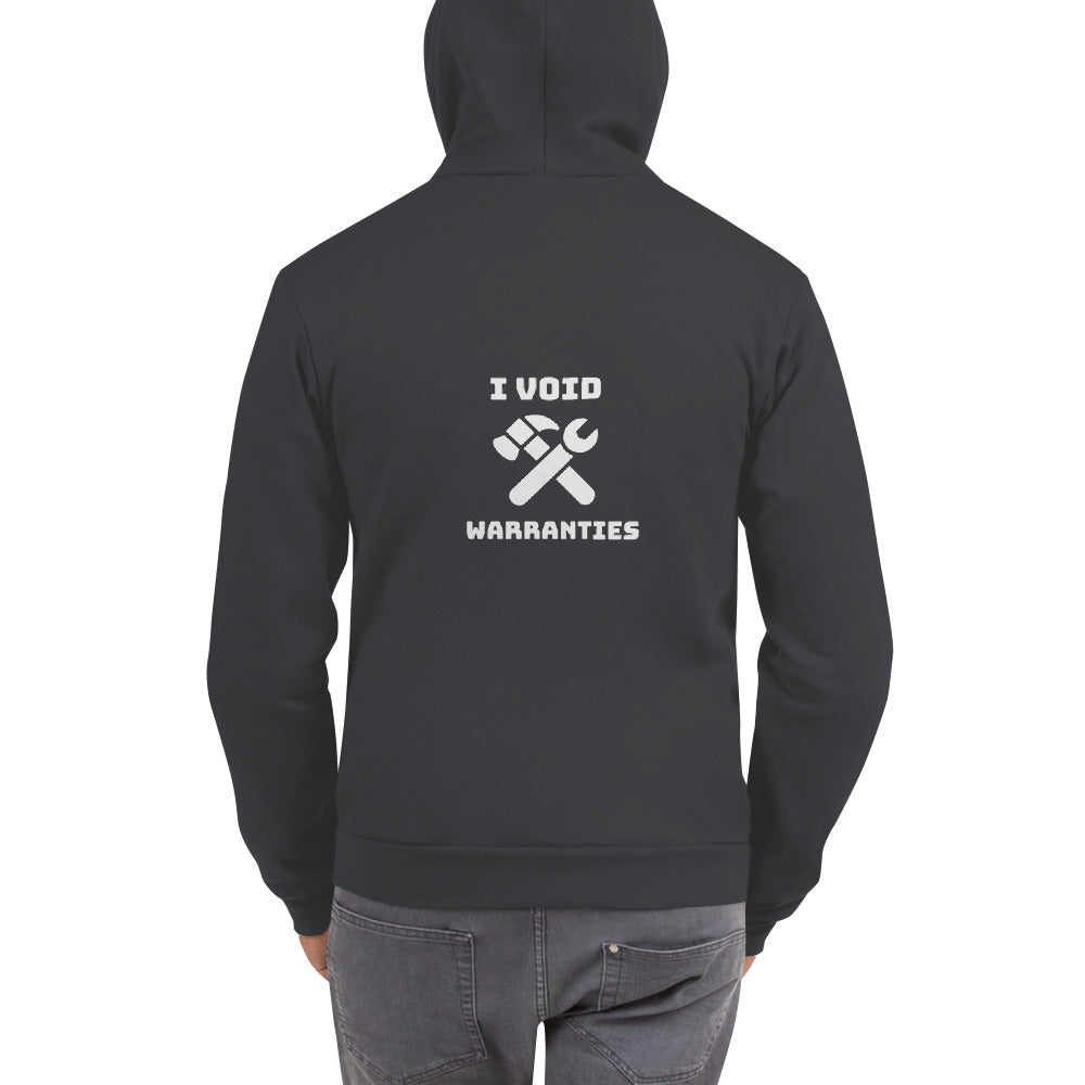 I void warranties - Hoodie sweater (white text) by DarkByteGear