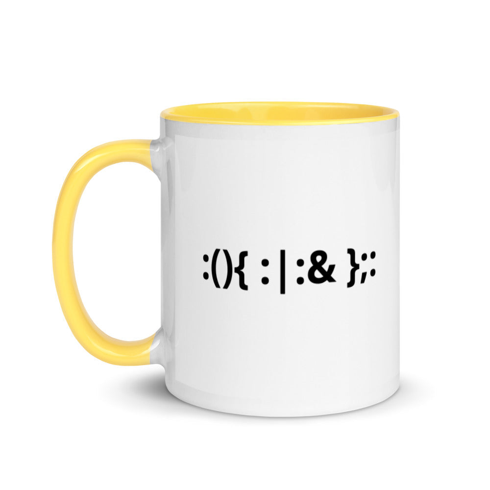 Linux Hackers - Bash Fork Bomb - Mug with Color Inside by DarkByteGear