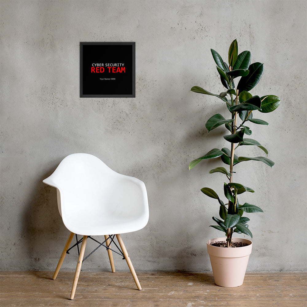Custom Cyber Security Red team - Framed poster by DarkByteGear