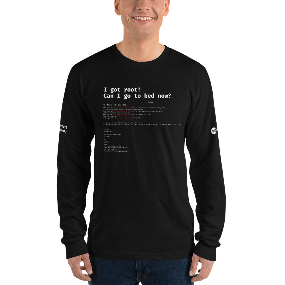 I got root! Can I go to bed now? - Long sleeve t-shirt by DarkByteGear