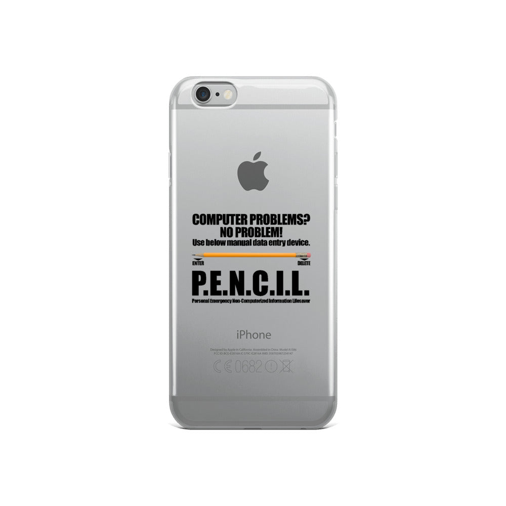P.E.N.C.I.L. - iPhone Case (black text) by DarkByteGear