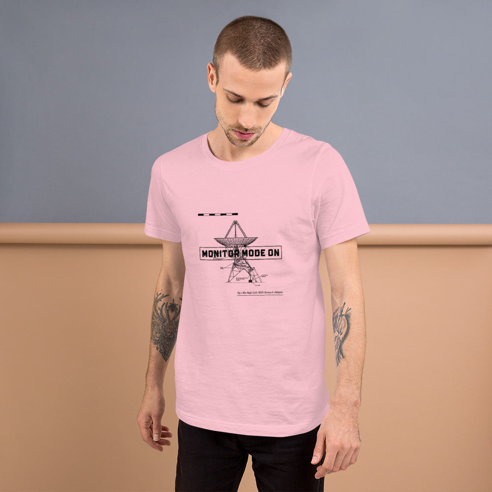 Monitor mode ON - Short-Sleeve Unisex T-Shirt (black text) by DarkByteGear