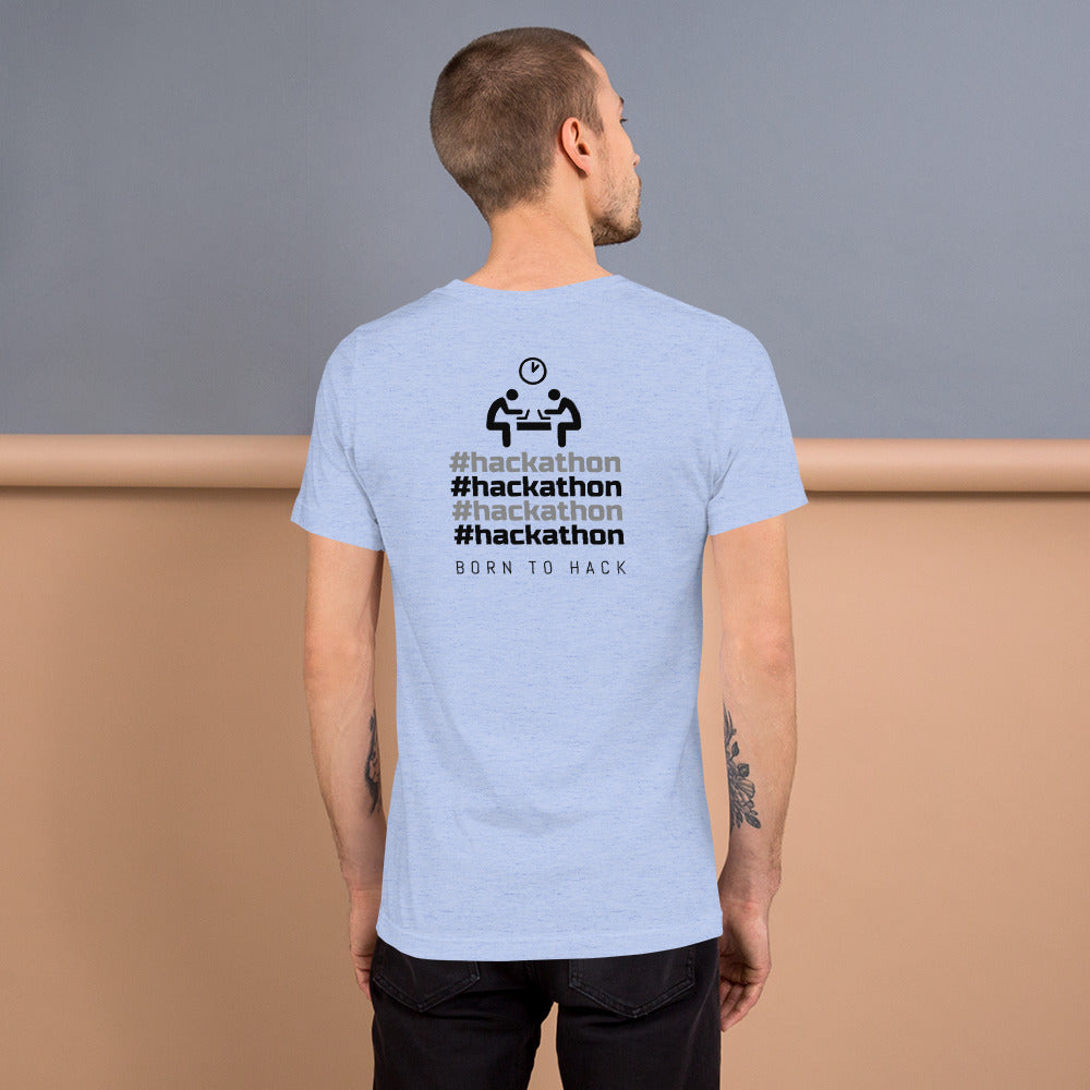 #hackathon - Short-Sleeve Unisex T-Shirt (black text) by DarkByteGear