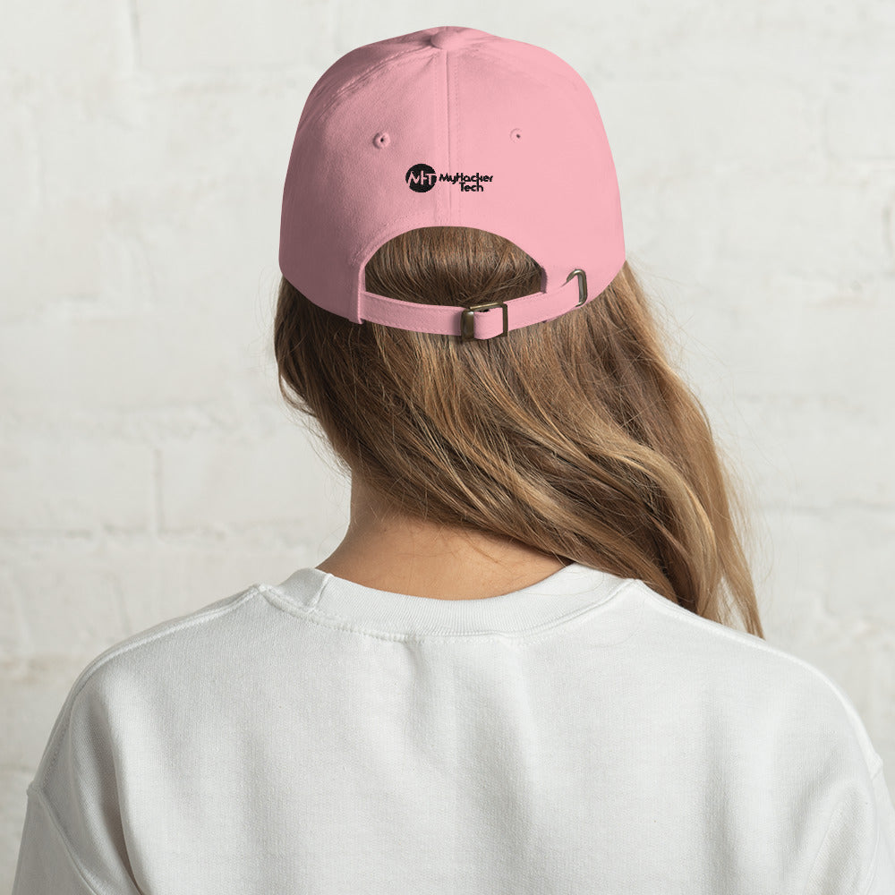 I void warranties - Dad hat (black text) by DarkByteGear