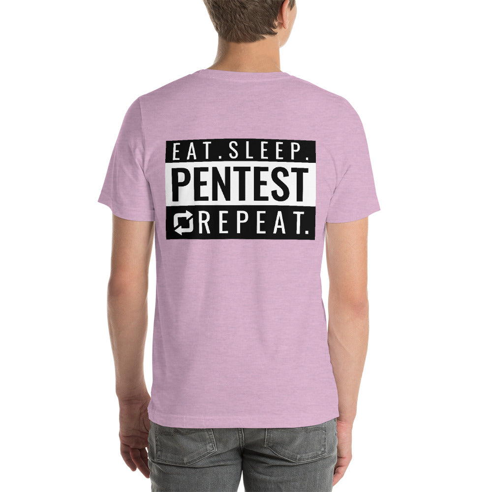 Eat sleep pentest repeat - Short-Sleeve Unisex T-Shirt (white) by DarkByteGear