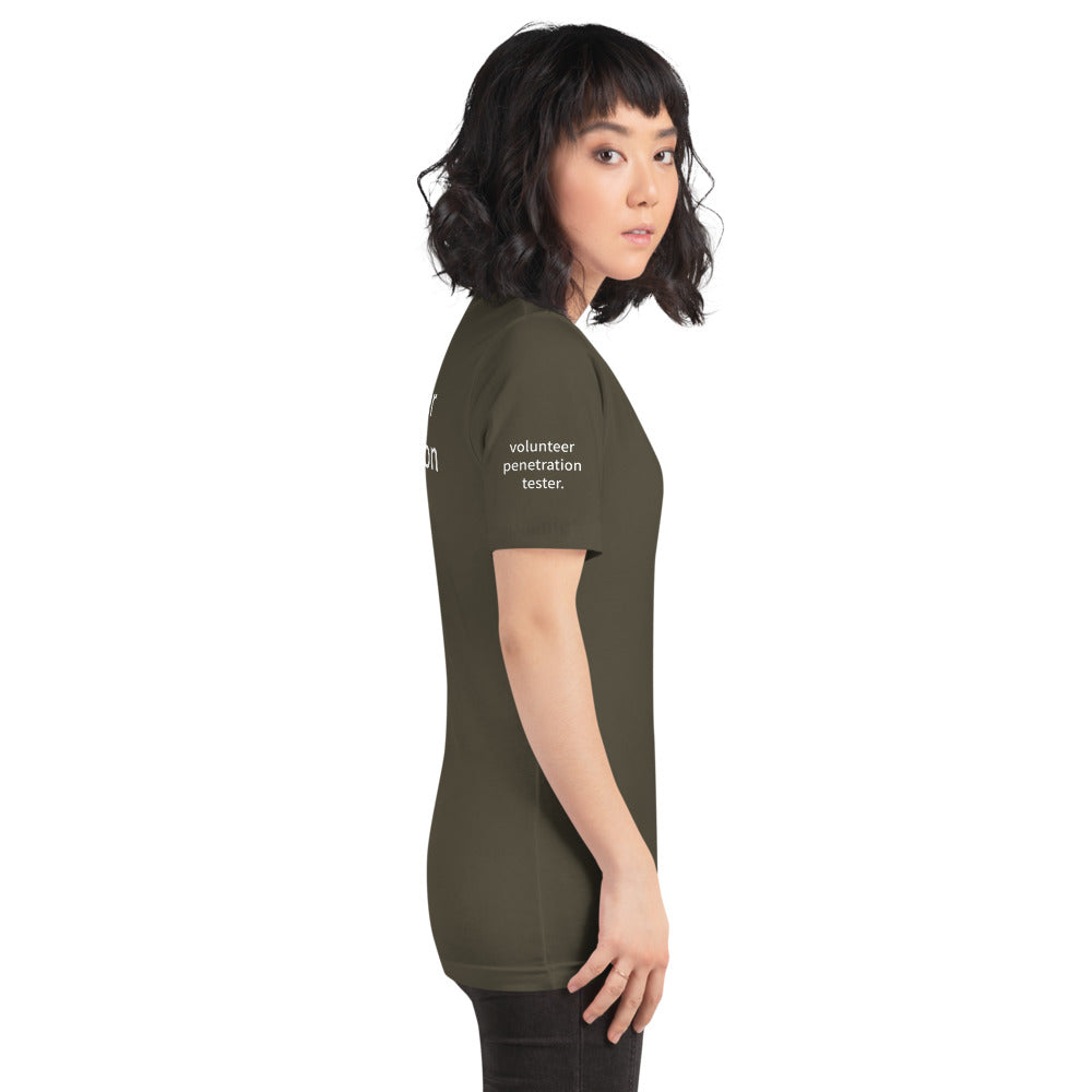 volunteer penetration tester - Short-Sleeve Unisex T-Shirt ( with all sides designs) by DarkByteGear