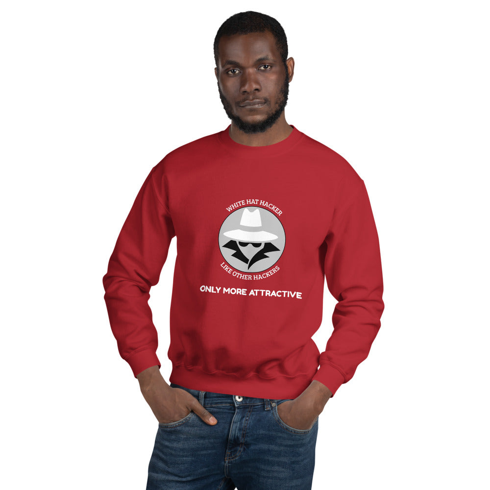 Like other hackers only more attractive - Unisex Sweatshirt (white text) by DarkByteGear