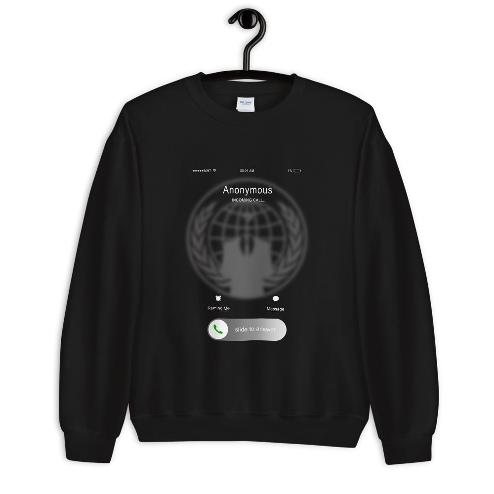 Anonymous incoming call - Unisex Sweatshirt by DarkByteGear