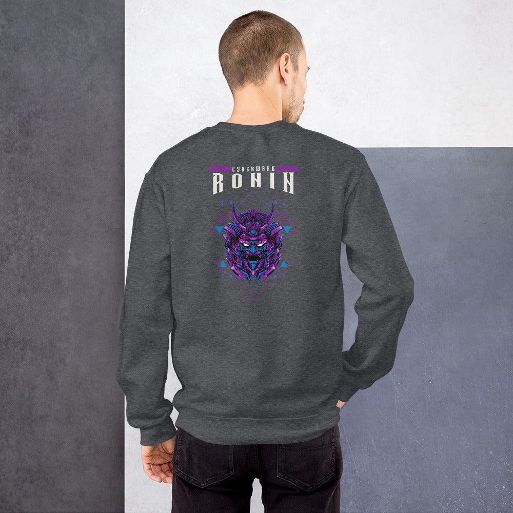 CyberWare Ronin - Unisex Sweatshirt (back print) by DarkByteGear