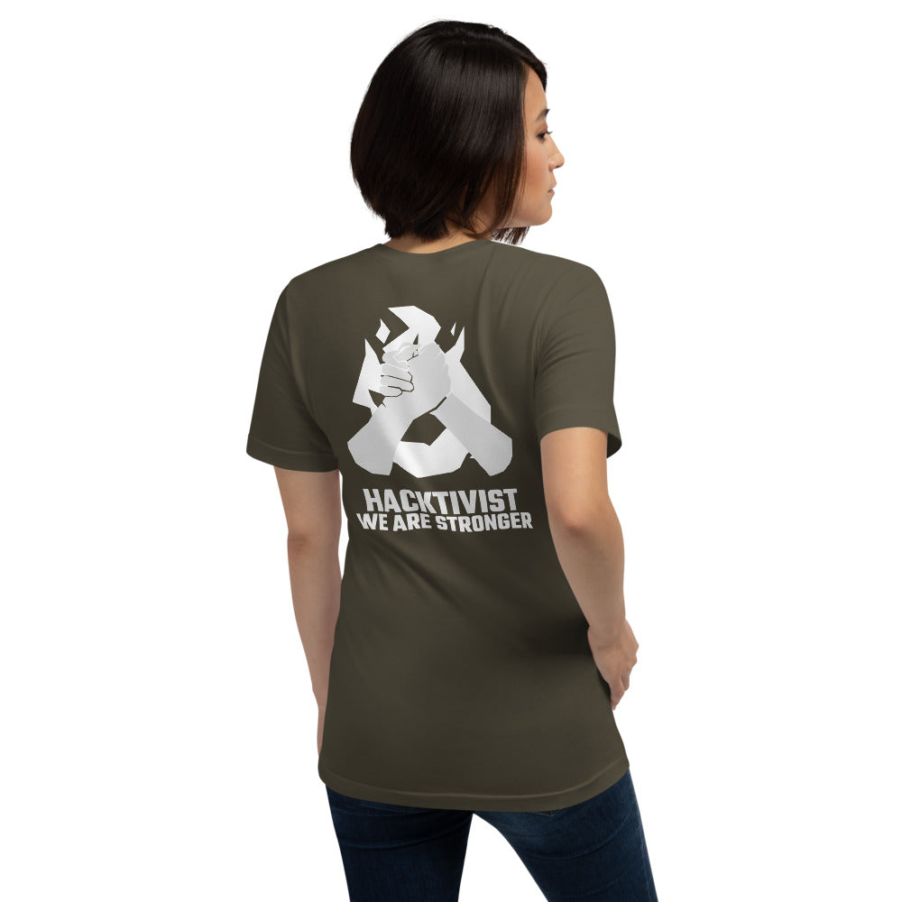 Hacktivist - Short-Sleeve Unisex T-Shirt (white text) by DarkByteGear