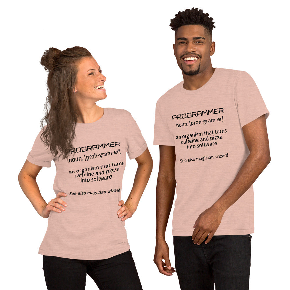 PROGRAMMER - Short-Sleeve Unisex T-Shirt (black text) by DarkByteGear