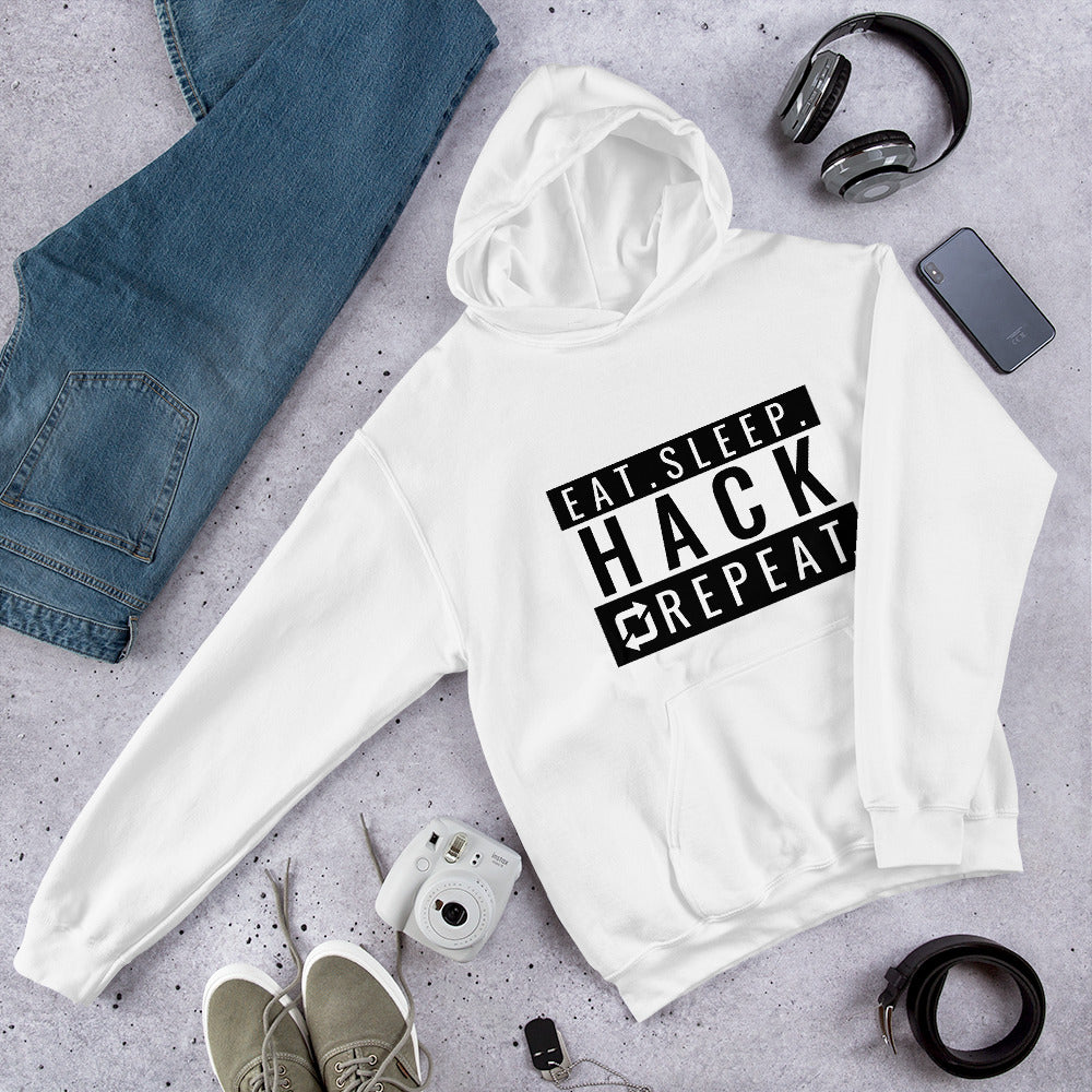 Eat Sleep Hack Repeat - Unisex Hoodie (black) by DarkByteGear