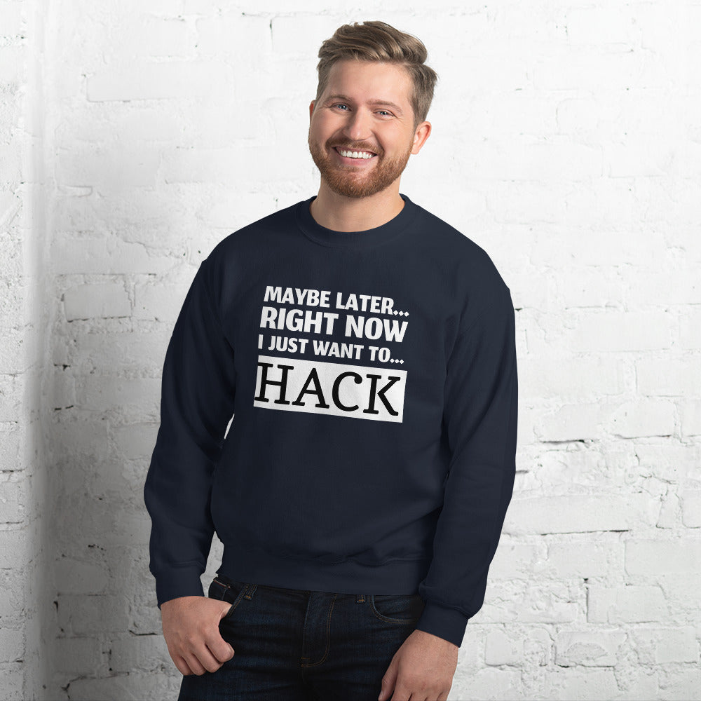 Maybe later... right now I just want to... hack - Unisex Sweatshirt by DarkByteGear