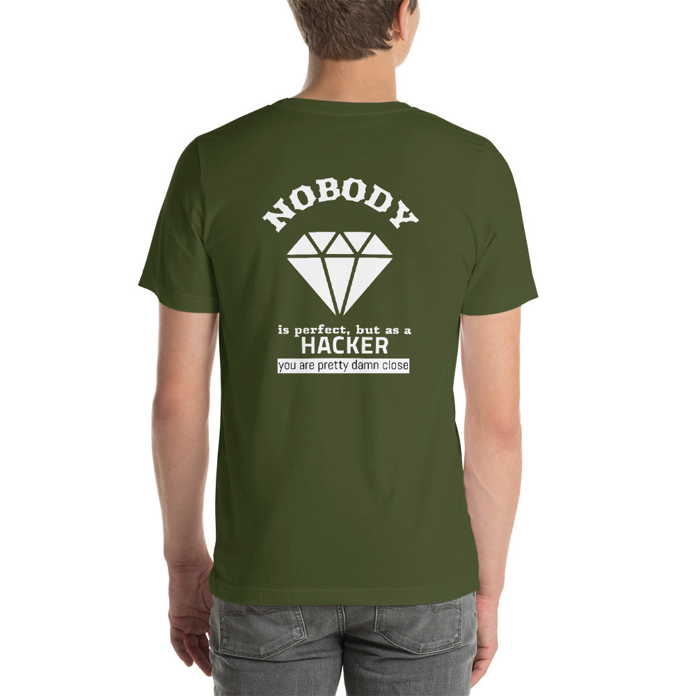 Nobody is perfect but as a hacker you are pretty damn close - Short-Sleeve Unisex T-Shirt by DarkByteGear