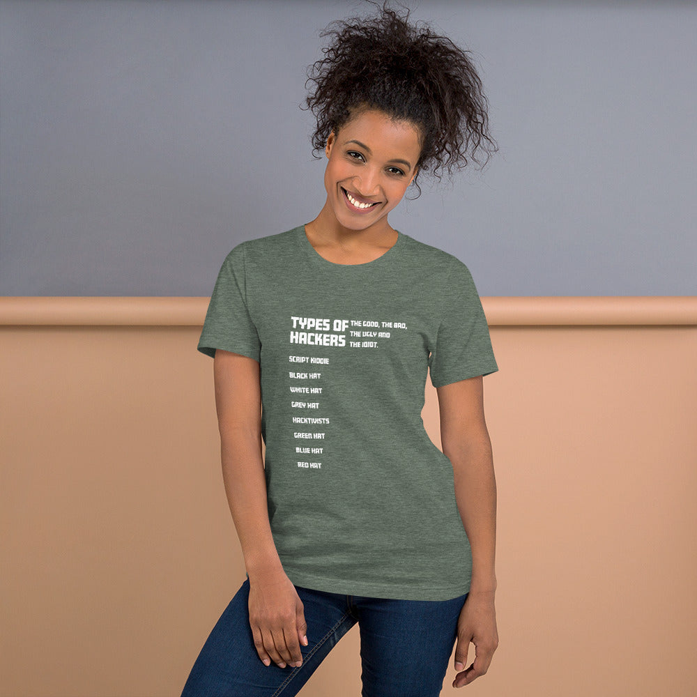Types Of Hackers - Short-Sleeve Unisex T-Shirt by DarkByteGear