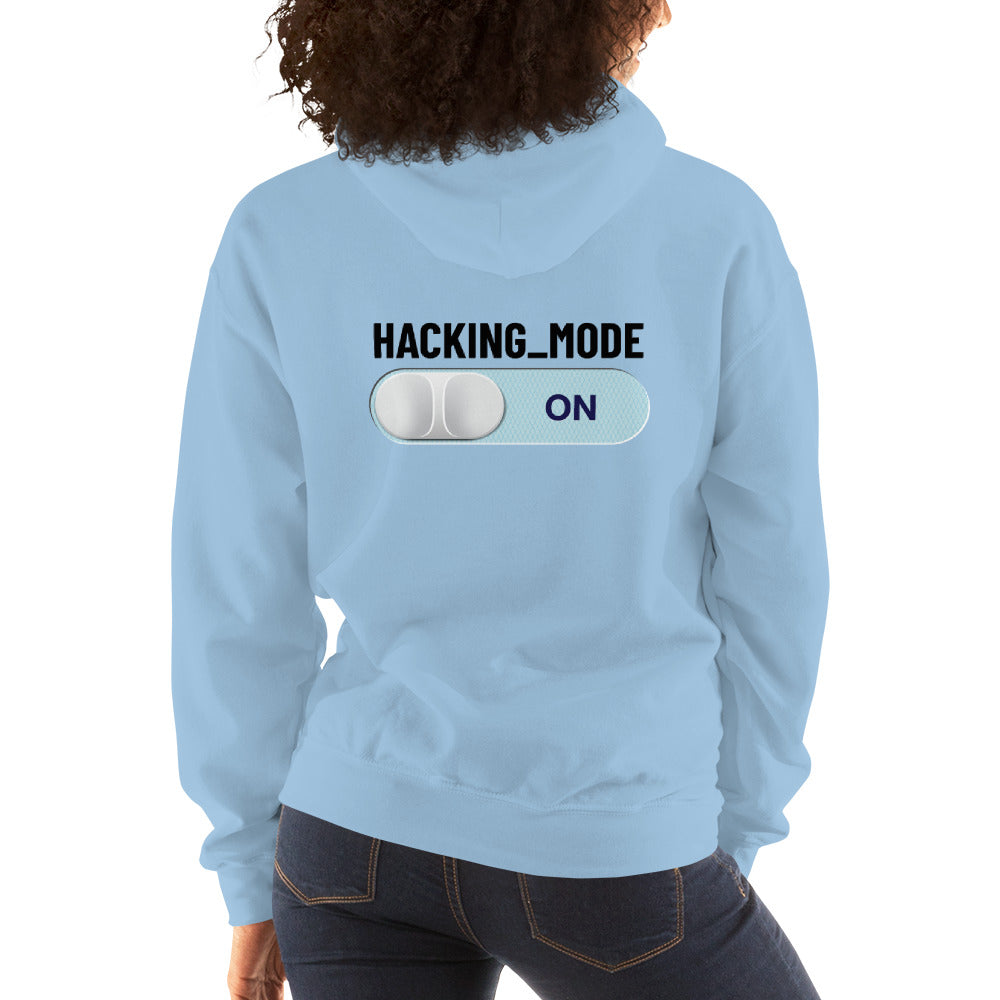 Hacking mode ON - Unisex Hoodie (black text) by DarkByteGear