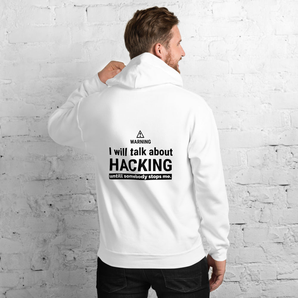 I will talk about HACKING - Unisex Hoodie (black text) by DarkByteGear