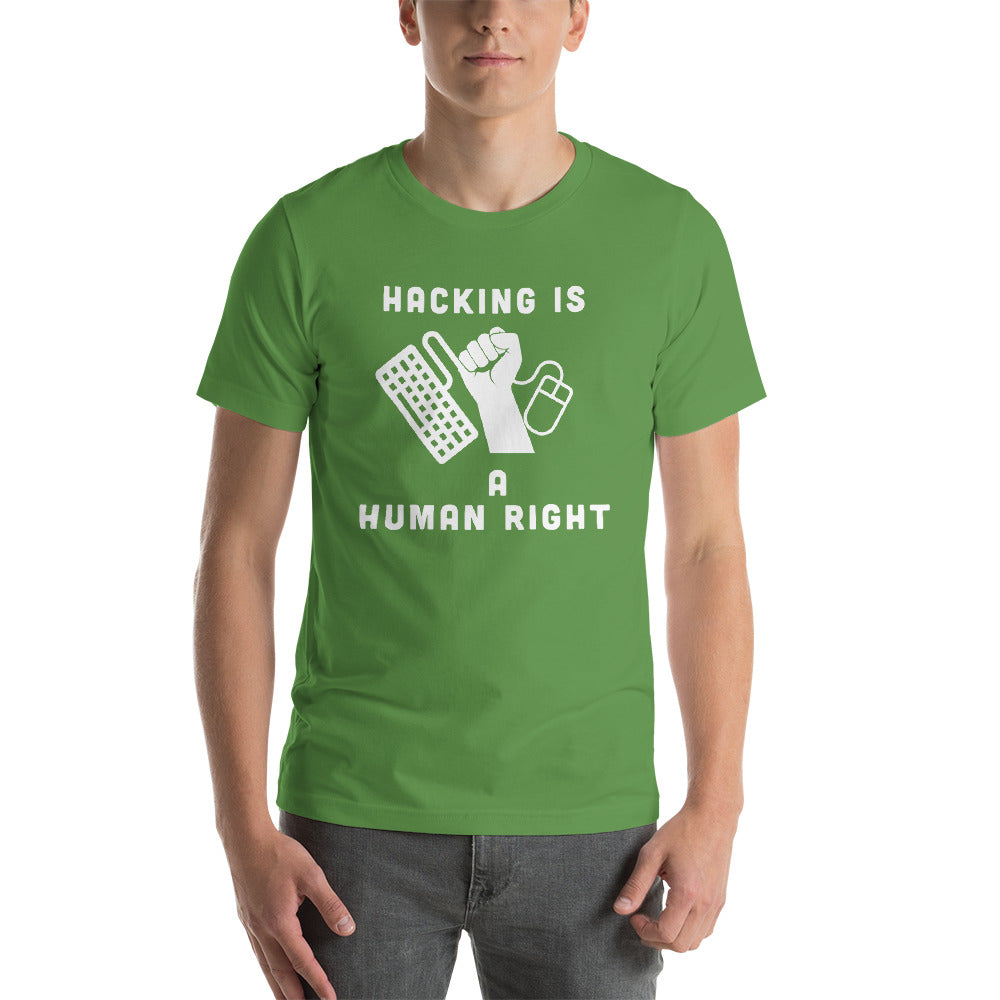 HACKING IS A HUMAN RIGHT - Short-Sleeve Unisex T-Shirt by DarkByteGear
