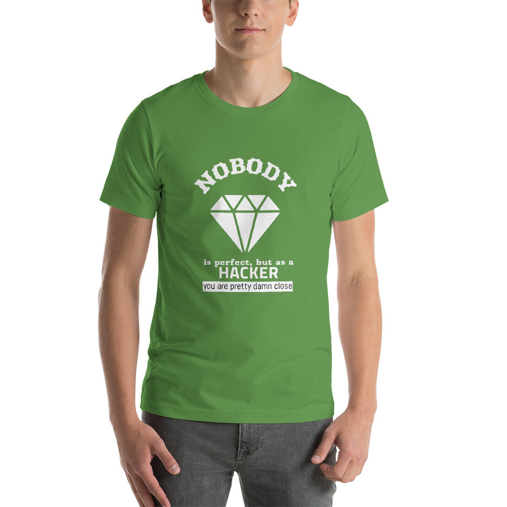 Nobody is perfect but as a hacker you are pretty damn close - Short-Sleeve Unisex T-Shirt by DarkByteGear
