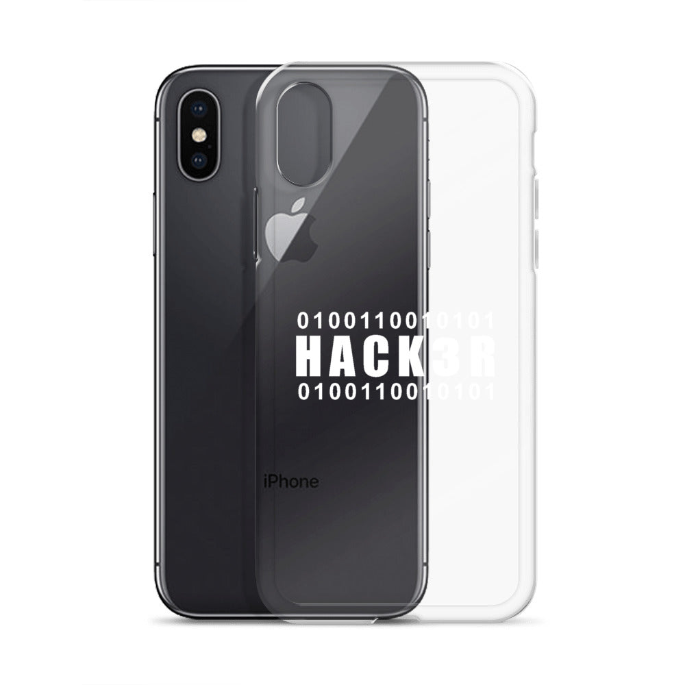 0100110010101 Hack3r - iPhone Case (white text) by DarkByteGear