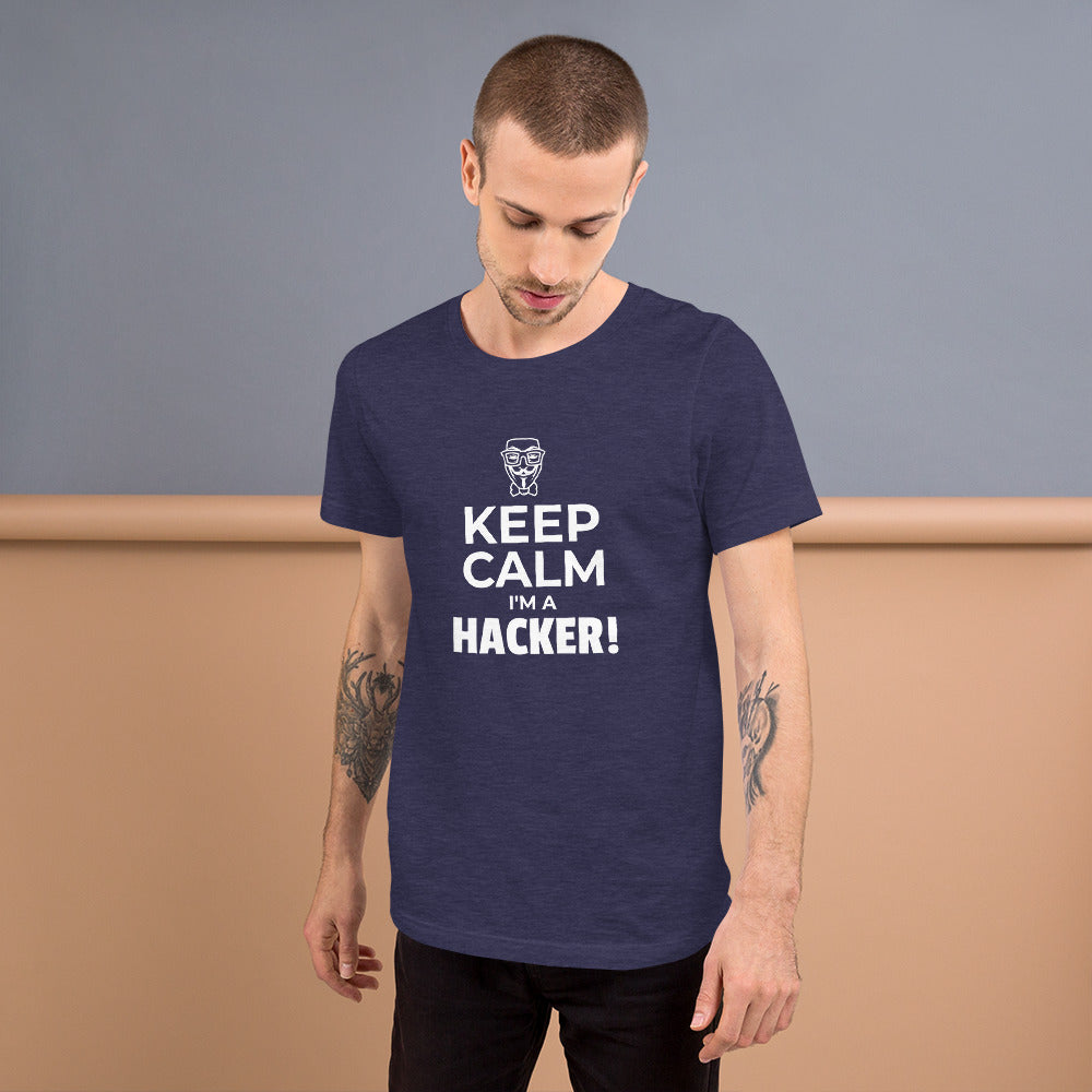 Keep Calm I'm a hacker! - Short-Sleeve Unisex T-Shirt (white text) by DarkByteGear