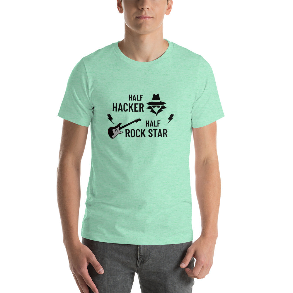 Half Hacker Half Rock Star - Short-Sleeve Unisex T-Shirt by DarkByteGear