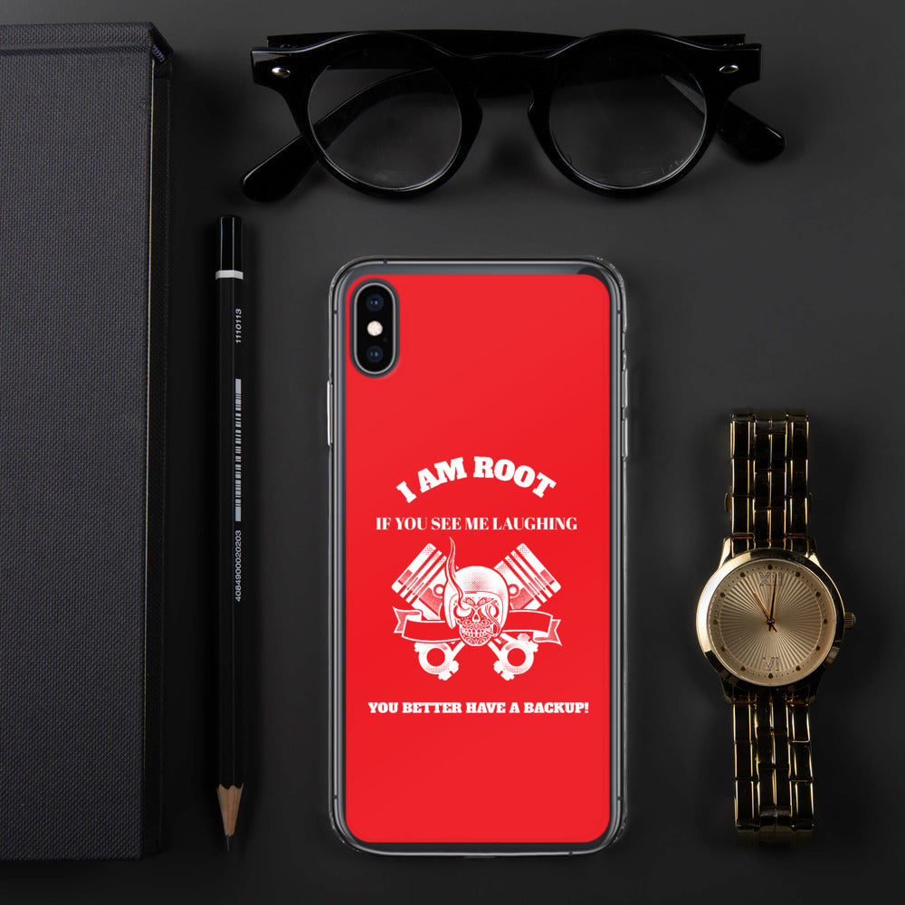 I Am Root If You See Me Laughing You Better Have A Backup - iPhone Case (red) by DarkByteGear
