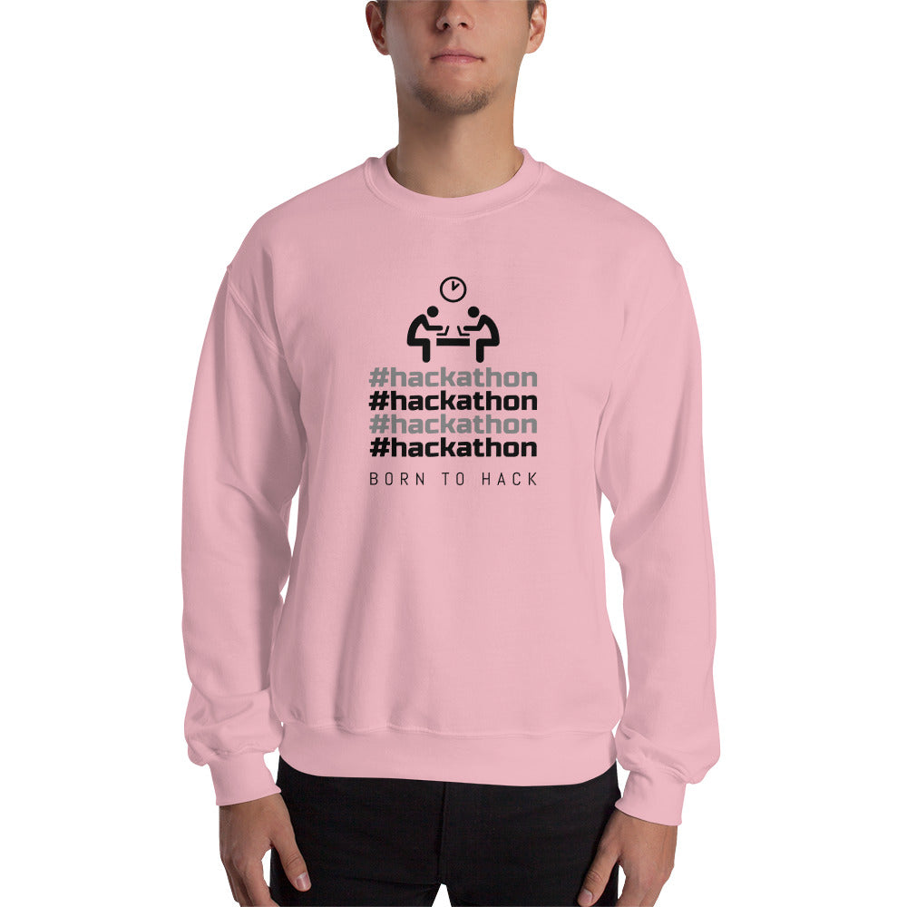 #hackathon - Unisex Sweatshirt (black text) by DarkByteGear