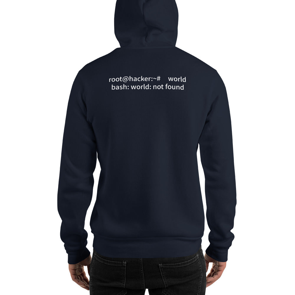 Linux Tweaks - world not found - Unisex Hoodie (with back design) by DarkByteGear