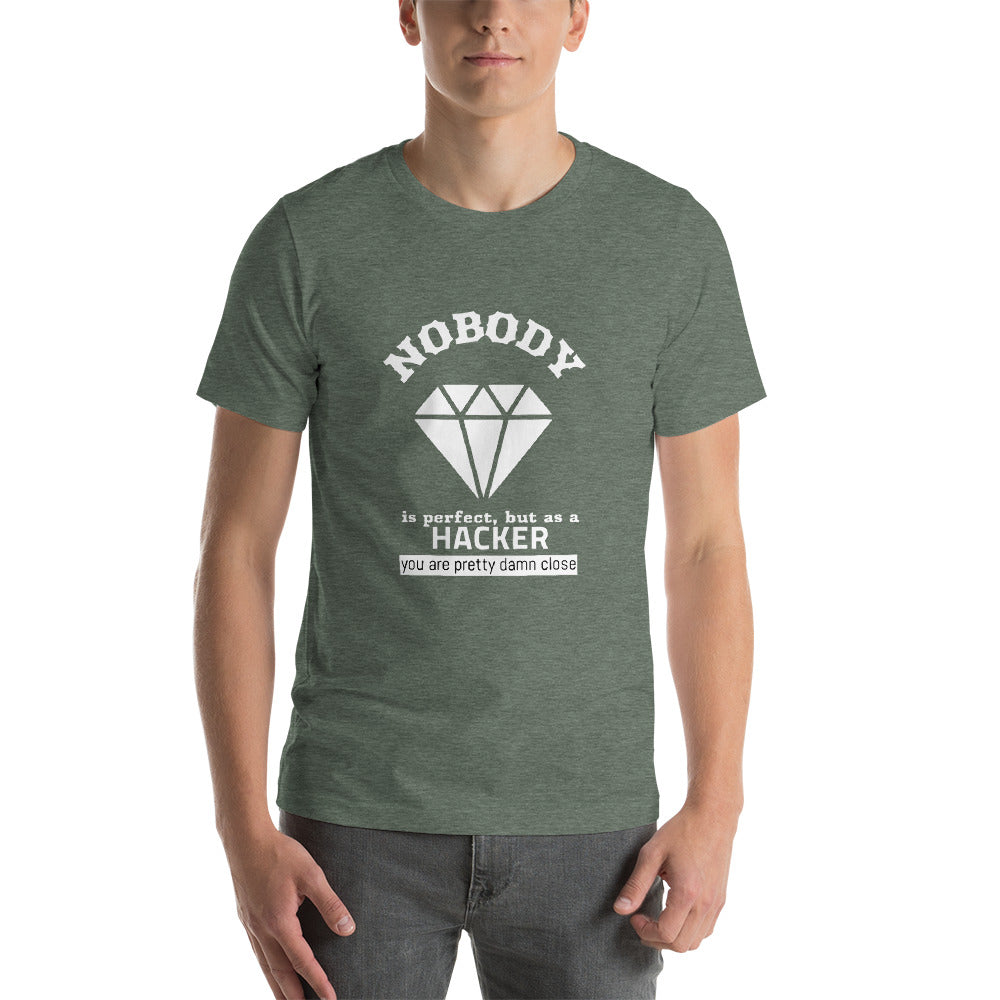 Nobody is perfect but as a hacker you are pretty damn close - Short-Sleeve Unisex T-Shirt by DarkByteGear
