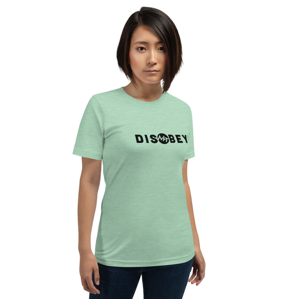 Disobey - Short-Sleeve Unisex T-Shirt (black text) by DarkByteGear