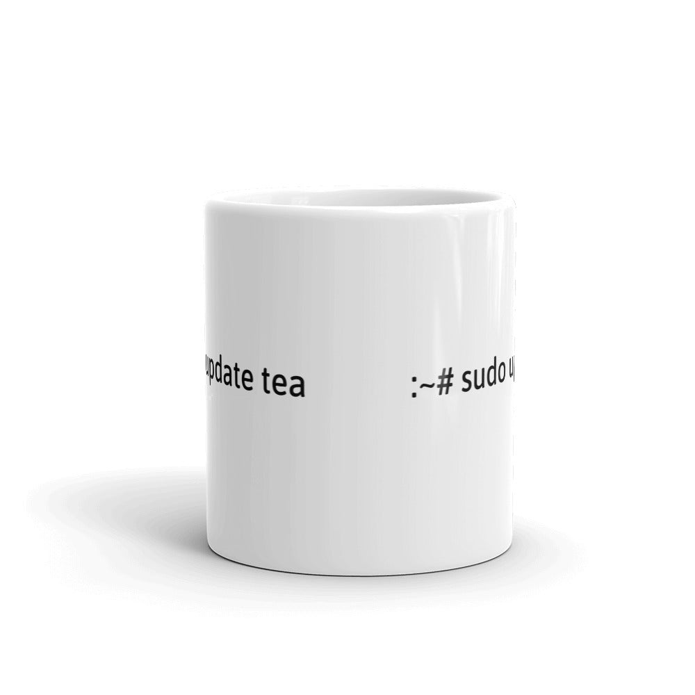"sudo update tea" Hacker Mug (White) by DarkByteGear