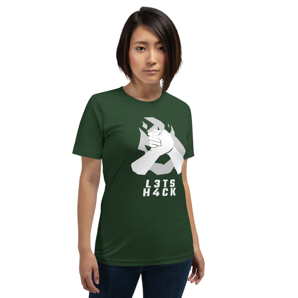 L3ts H4ck - Short-Sleeve Unisex T-Shirt (white text) by DarkByteGear