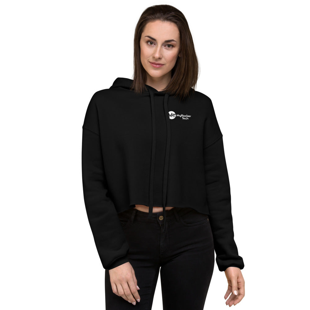 MyHackerTech Classic - Crop Hoodie (with back design) by DarkByteGear