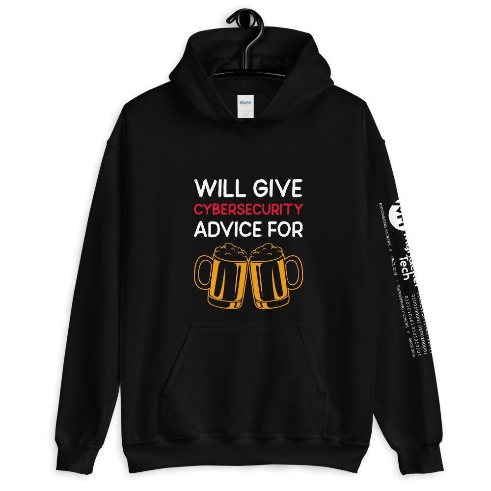 Will give cyber security advice for beer - Unisex Hoodie by DarkByteGear