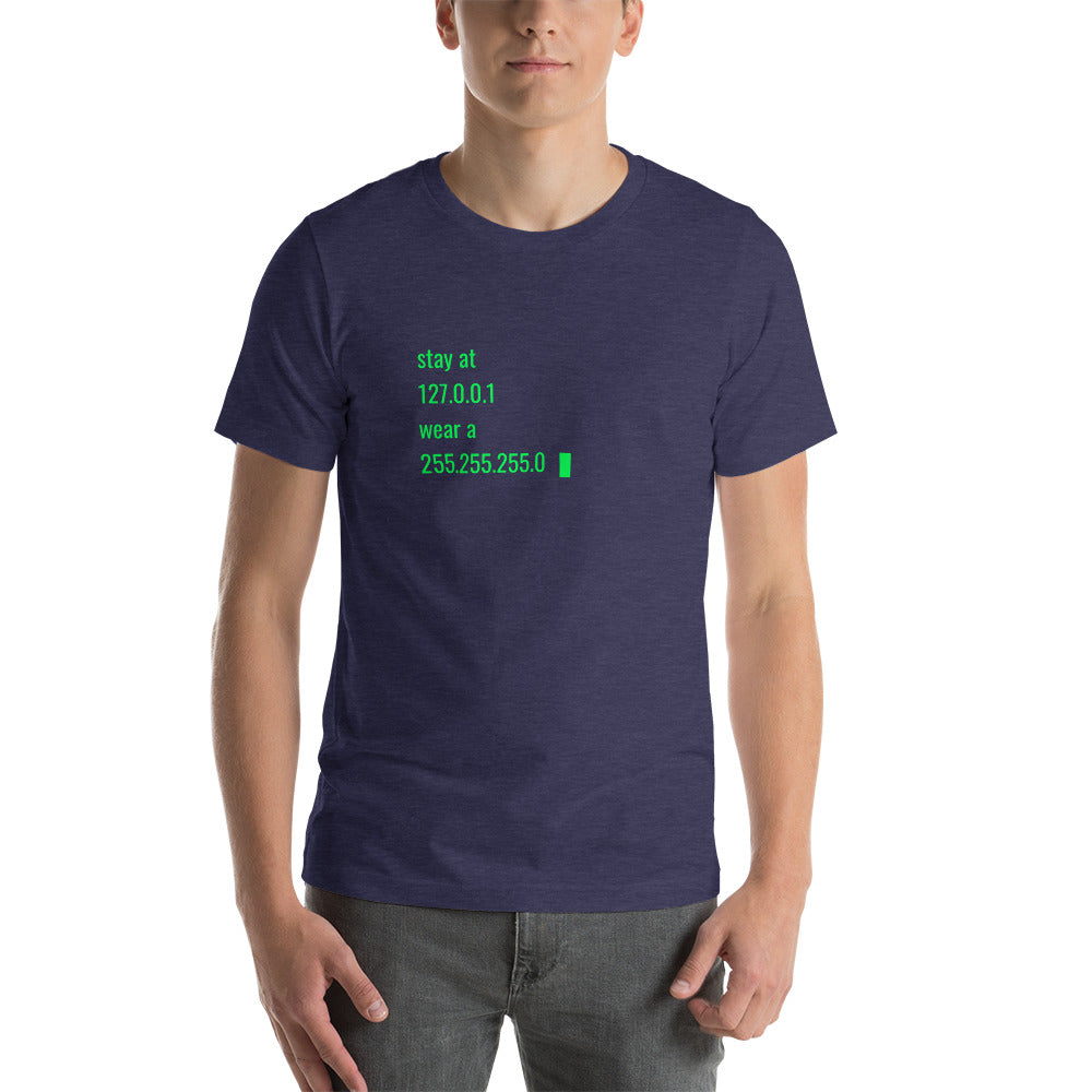 stay at at home, wear a mask - Short-Sleeve Unisex T-Shirt by DarkByteGear