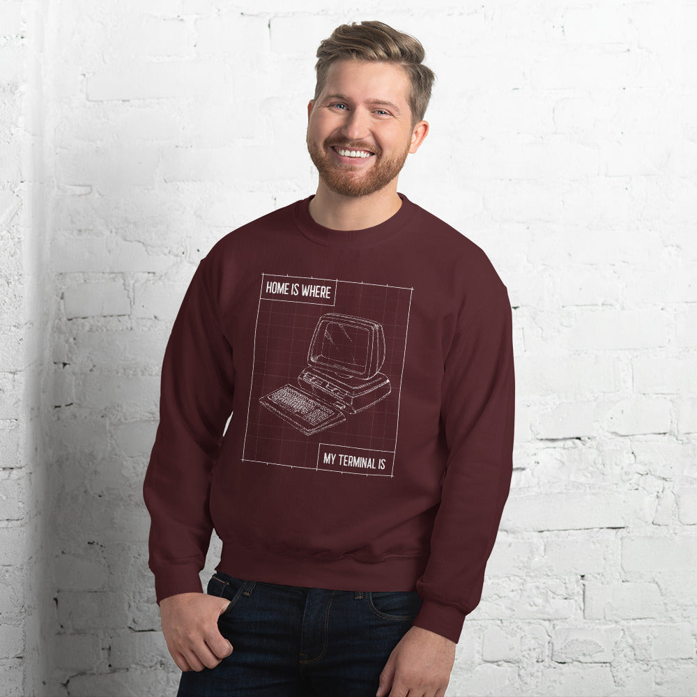 Home is where my terminal is - Unisex Sweatshirt by DarkByteGear