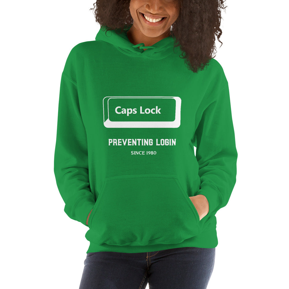 Caps Lock preventing login since 1980 - Unisex Hoodie by DarkByteGear