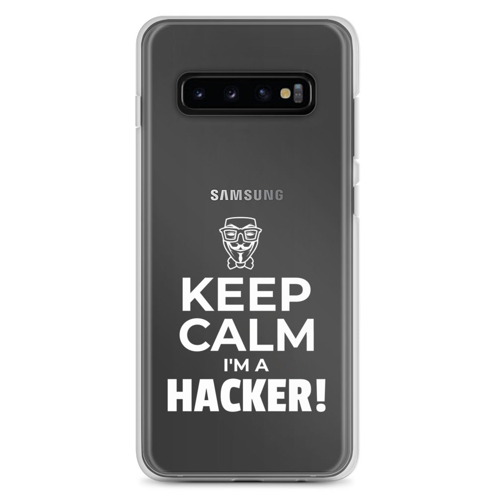 Keep Calm I'm a hacker! - Samsung Case (white text) by DarkByteGear