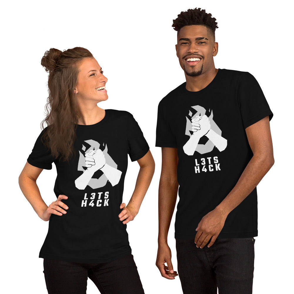 L3ts H4ck - Short-Sleeve Unisex T-Shirt (white text) by DarkByteGear